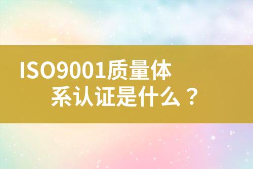 ISO9001質(zhì)量體系認(rèn)證是什么？