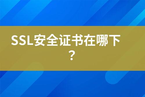 SSL安全證書在哪下？