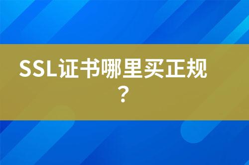 SSL證書哪里買正規(guī)？