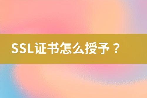 SSL證書怎么授予？