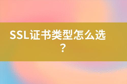 SSL證書類型怎么選？