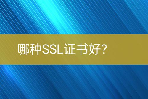 哪種SSL證書好？