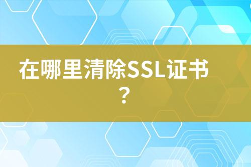 在哪里清除SSL證書？