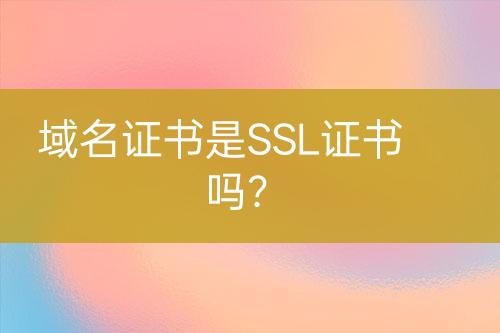 域名證書是SSL證書嗎？