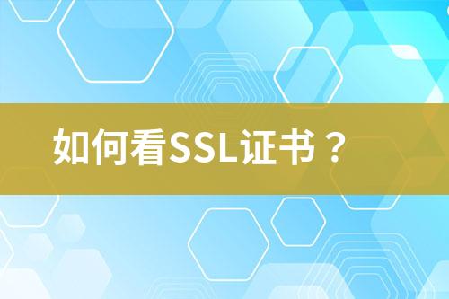 如何看SSL證書(shū)？