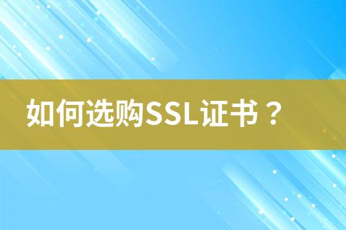 如何選購SSL證書？