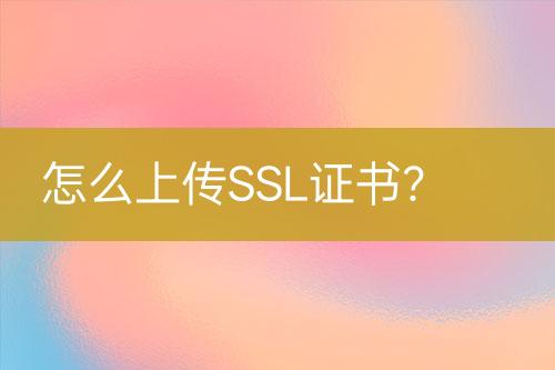 怎么上傳SSL證書？