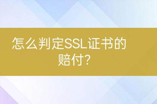 怎么判定SSL證書的賠付？