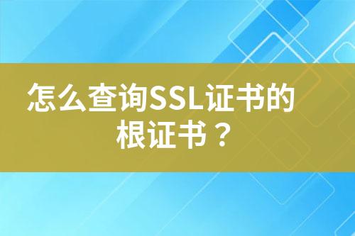 怎么查詢SSL證書的根證書？