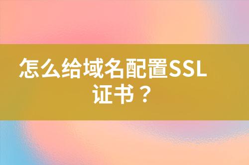 怎么給域名配置SSL證書？