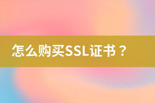 怎么購(gòu)買(mǎi)SSL證書(shū)？