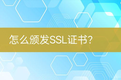 怎么頒發(fā)SSL證書？