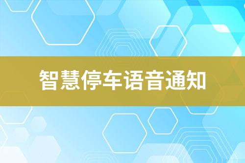 智慧停車語音通知