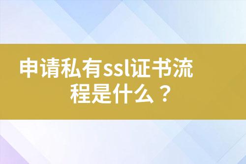 申請私有ssl證書流程是什么？